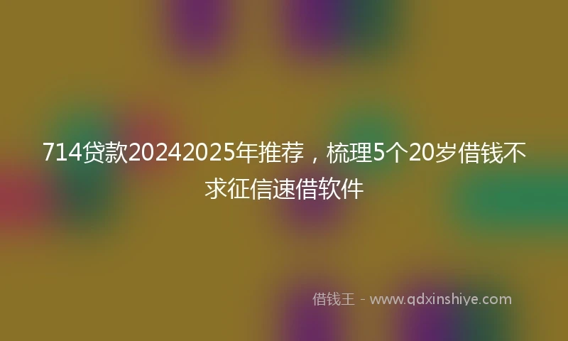 714贷款20242025年推荐，梳理5个20岁借钱不求征信速借软件
