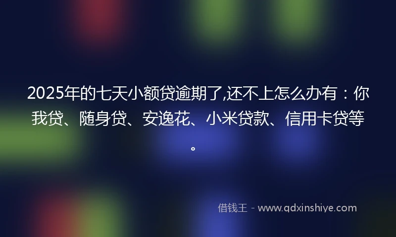 2025年的七天小额贷逾期了,还不上怎么办有：你我贷、随身贷、安逸花、小米贷款、信用卡贷等。
