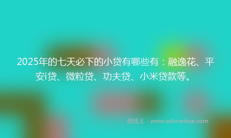 2025年的七天必下的小贷有哪些有：融逸花、平安i贷、微粒贷、功夫贷、小米贷款等。