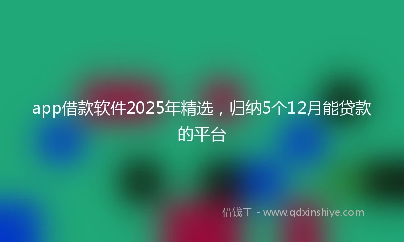 app借款软件2025年精选，归纳5个12月能贷款的平台
