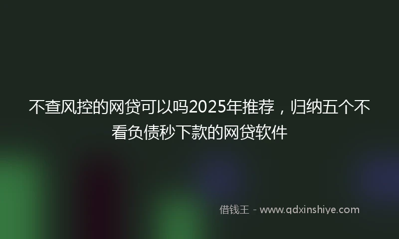 不查风控的网贷可以吗2025年推荐，归纳五个不看负债秒下款的网贷软件