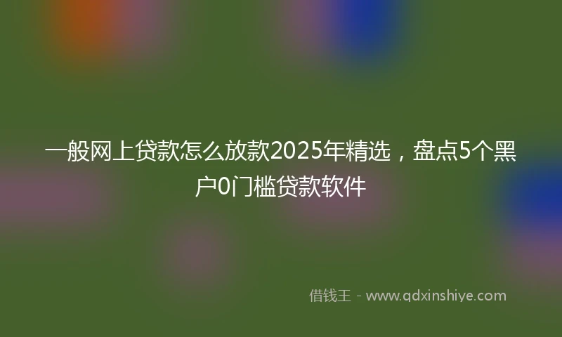 一般网上贷款怎么放款2025年精选，盘点5个黑户0门槛贷款软件