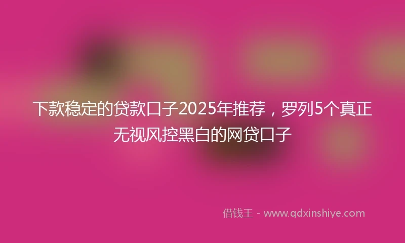下款稳定的贷款口子2025年推荐，罗列5个真正无视风控黑白的网贷口子