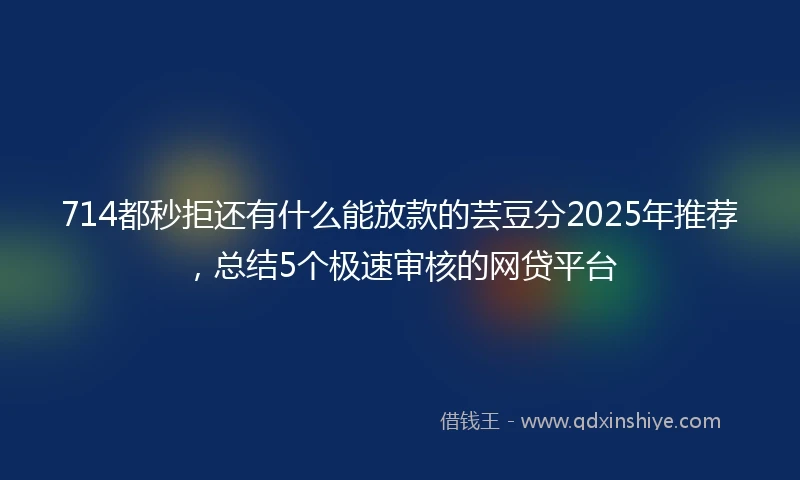 714都秒拒还有什么能放款的芸豆分2025年推荐，总结5个极速审核的网贷平台