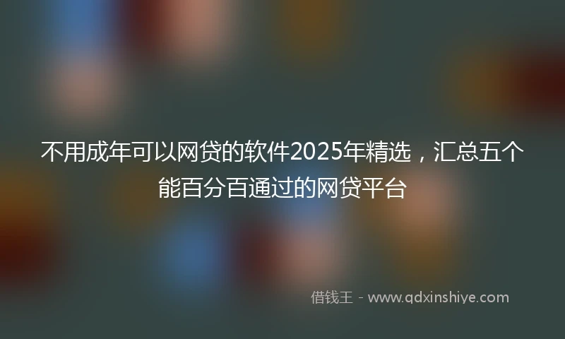 不用成年可以网贷的软件2025年精选，汇总五个能百分百通过的网贷平台