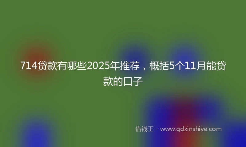 714贷款有哪些2025年推荐，概括5个11月能贷款的口子