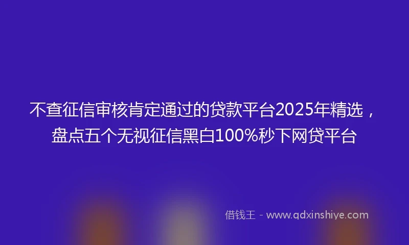 不查征信审核肯定通过的贷款平台2025年精选，盘点五个无视征信黑白100%秒下网贷平台