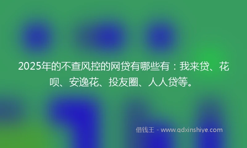 2025年的不查风控的网贷有哪些有：我来贷、花呗、安逸花、投友圈、人人贷等。