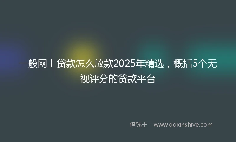 一般网上贷款怎么放款2025年精选，概括5个无视评分的贷款平台
