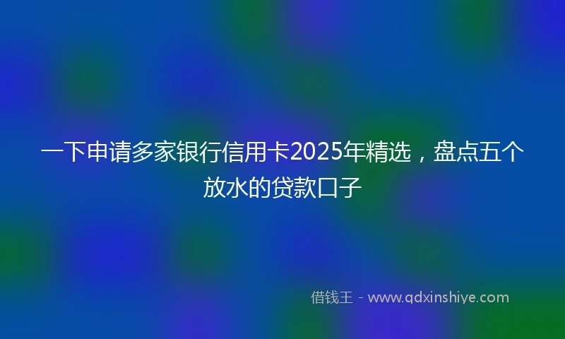 一下申请多家银行信用卡2025年精选，盘点五个放水的贷款口子