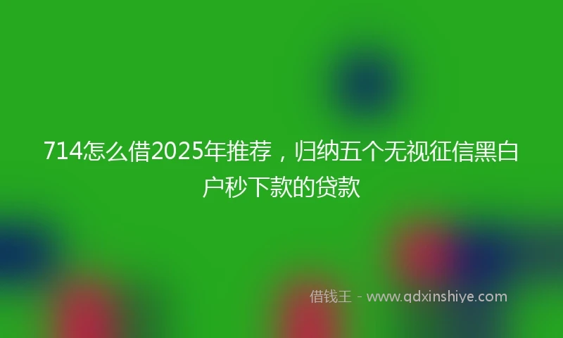 714怎么借2025年推荐，归纳五个无视征信黑白户秒下款的贷款