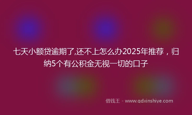 七天小额贷逾期了,还不上怎么办2025年推荐，归纳5个有公积金无视一切的口子