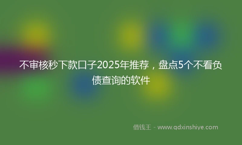 不审核秒下款口子2025年推荐,盘点5个不看负债查询的软件