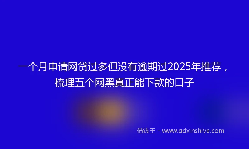 一个月申请网贷过多但没有逾期过2025年推荐，梳理五个网黑真正能下款的口子