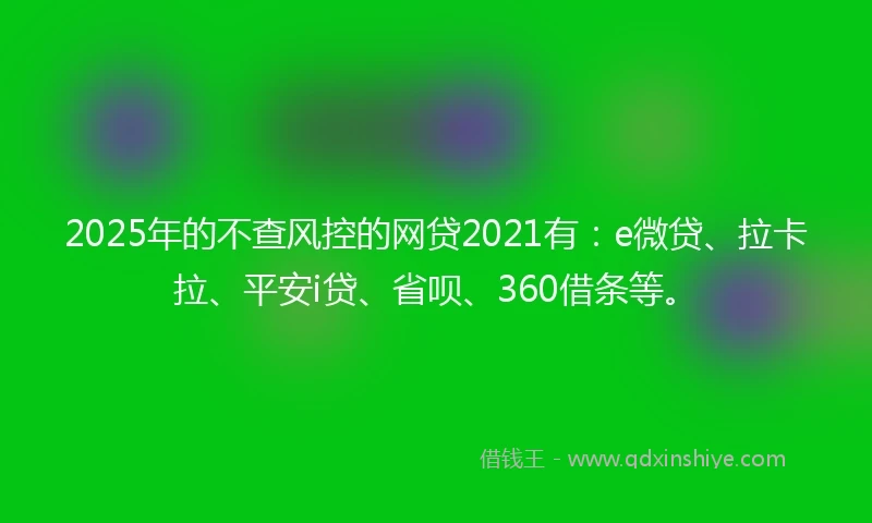 2025年的不查风控的网贷2021有：e微贷、拉卡拉、平安i贷、省呗、360借条等。