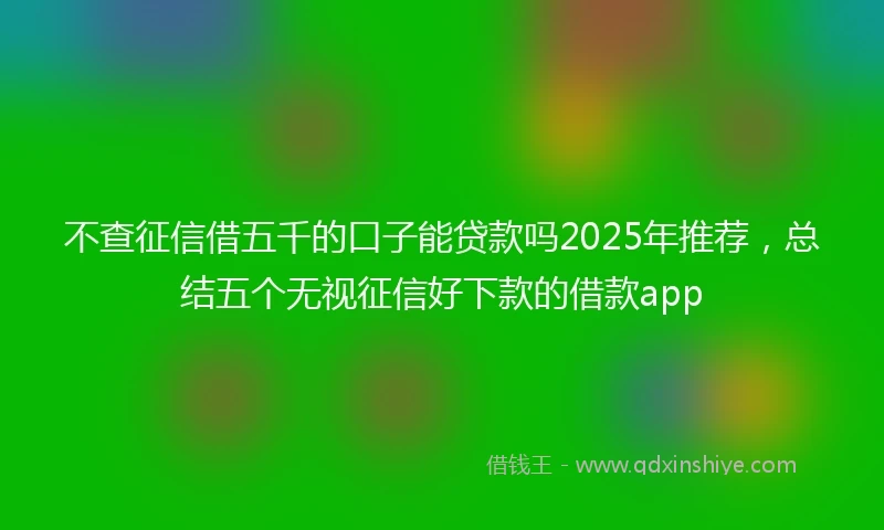 不查征信借五千的口子能贷款吗2025年推荐，总结五个无视征信好下款的借款app