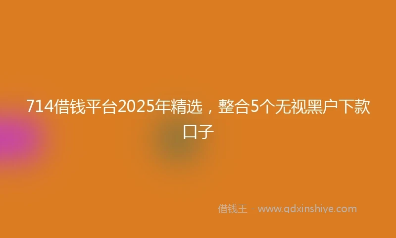 714借钱平台2025年精选，整合5个无视黑户下款口子
