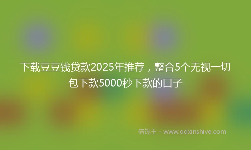 下载豆豆钱贷款2025年推荐,整合5个无视一切包下款5000秒下款的口子