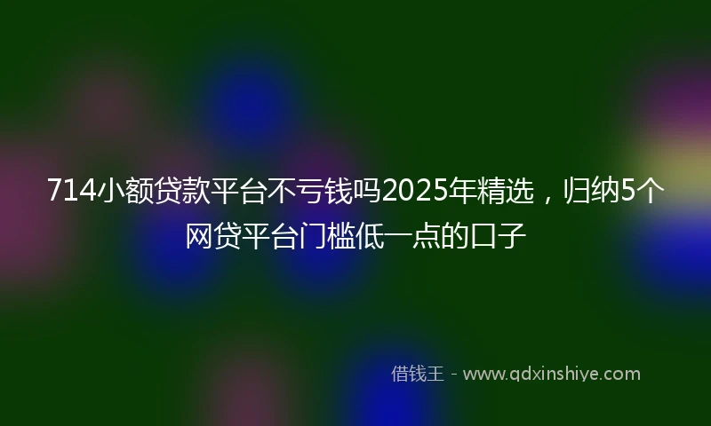714小额贷款平台不亏钱吗2025年精选，归纳5个网贷平台门槛低一点的口子
