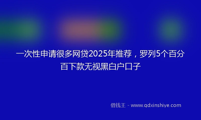 一次性申请很多网贷2025年推荐，罗列5个百分百下款无视黑白户口子