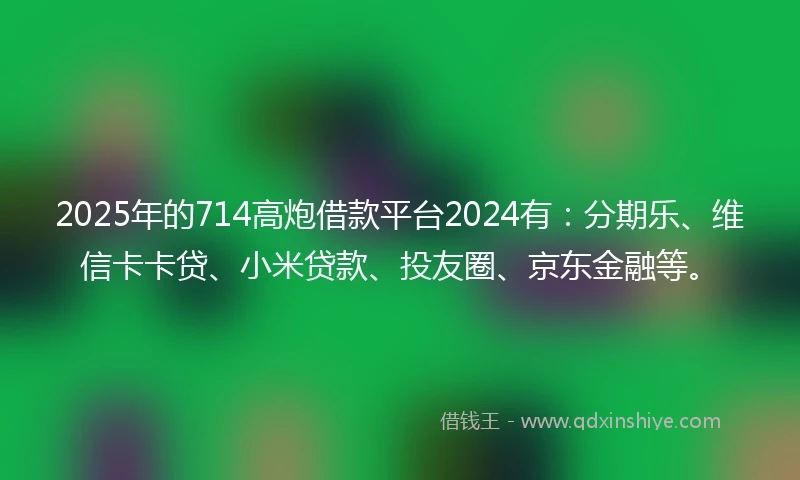 2025年的714高炮借款平台2024有：分期乐、维信卡卡贷、小米贷款、投友圈、京东金融等。