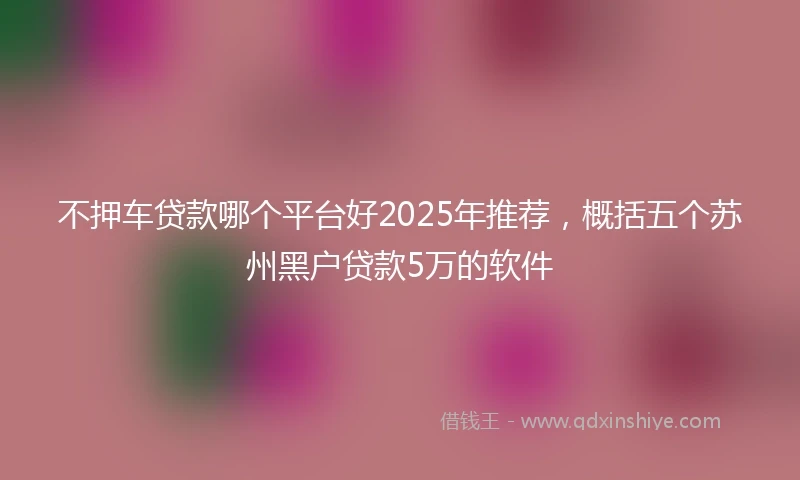 不押车贷款哪个平台好2025年推荐，概括五个苏州黑户贷款5万的软件