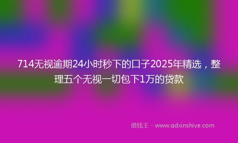 714无视逾期24小时秒下的口子2025年精选，整理五个无视一切包下1万的贷款