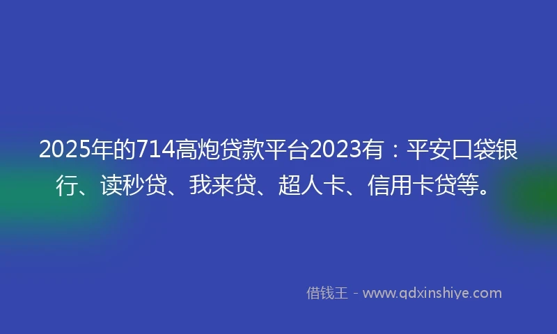 2025年的714高炮贷款平台2023有：平安口袋银行、读秒贷、我来贷、超人卡、信用卡贷等。