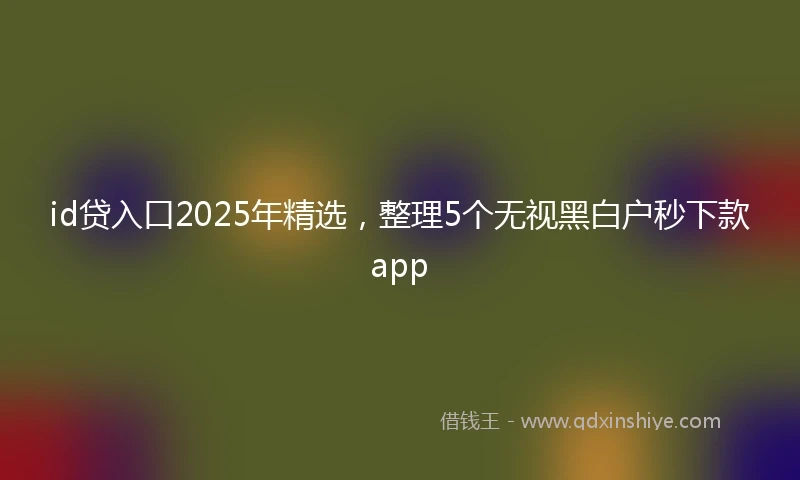 id贷入口2025年精选，整理5个无视黑白户秒下款app