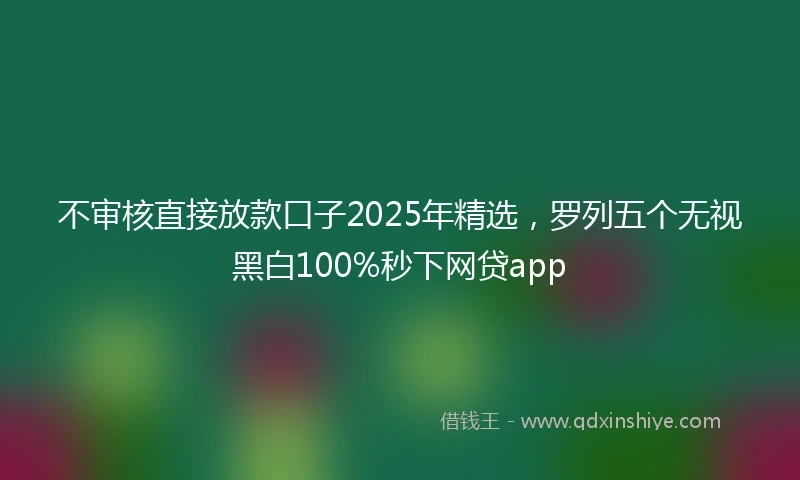 不审核直接放款口子2025年精选，罗列五个无视黑白100%秒下网贷app