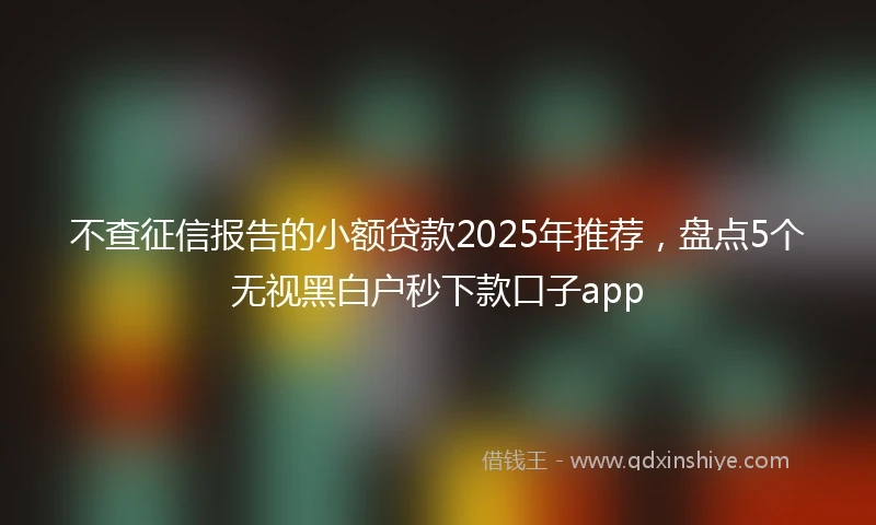 不查征信报告的小额贷款2025年推荐，盘点5个无视黑白户秒下款口子app