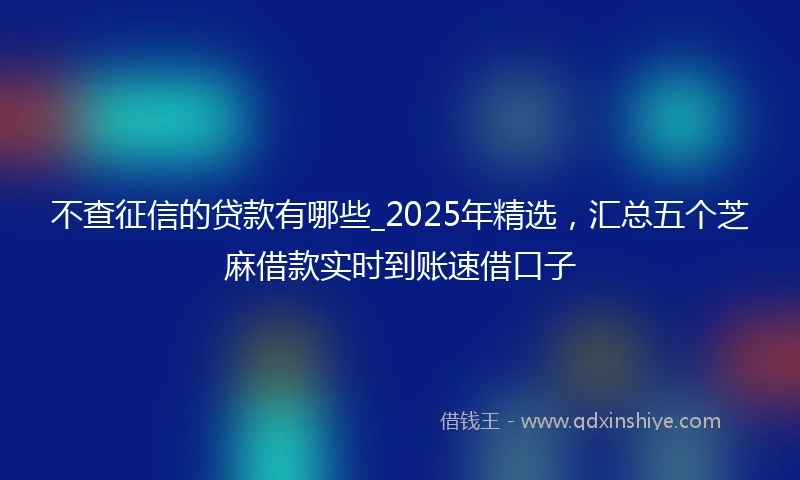 不查征信的贷款有哪些_2025年精选，汇总五个芝麻借款实时到账速借口子