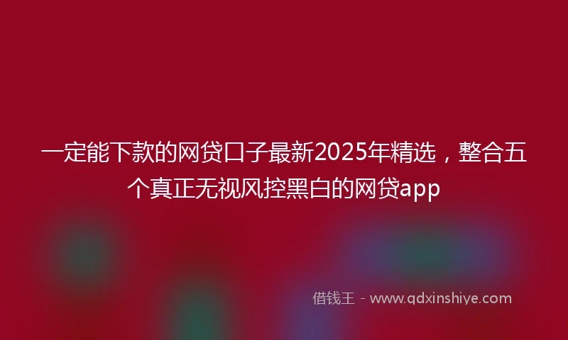 一定能下款的网贷口子最新2025年精选，整合五个真正无视风控黑白的网贷app