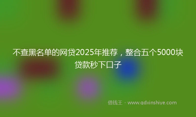 不查黑名单的网贷2025年推荐，整合五个5000块贷款秒下口子