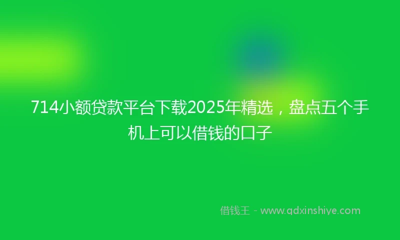 714小额贷款平台下载2025年精选，盘点五个手机上可以借钱的口子