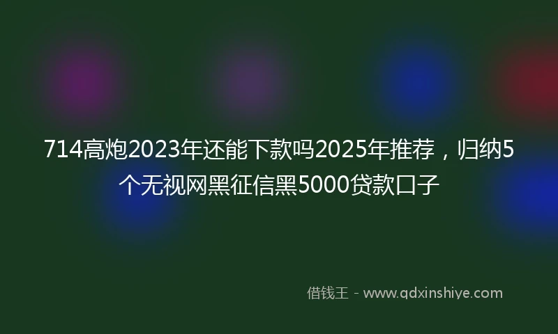 714高炮2023年还能下款吗2025年推荐，归纳5个无视网黑征信黑5000贷款口子