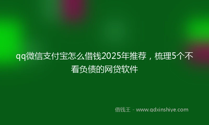 qq微信支付宝怎么借钱2025年推荐，梳理5个不看负债的网贷软件