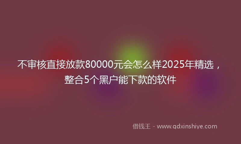 不审核直接放款80000元会怎么样2025年精选，整合5个黑户能下款的软件