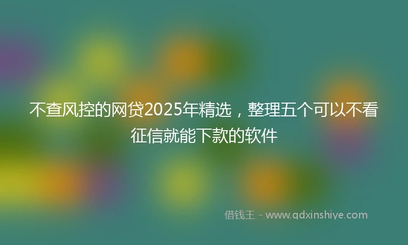 不查风控的网贷2025年精选，整理五个可以不看征信就能下款的软件