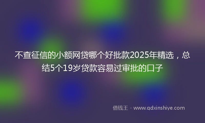 不查征信的小额网贷哪个好批款2025年精选,总结5个19岁贷款容易过审批的口子