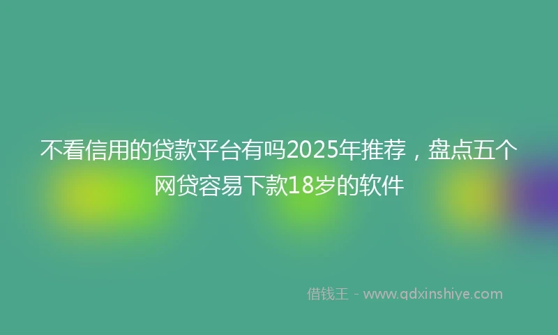 不看信用的贷款平台有吗2025年推荐，盘点五个网贷容易下款18岁的软件