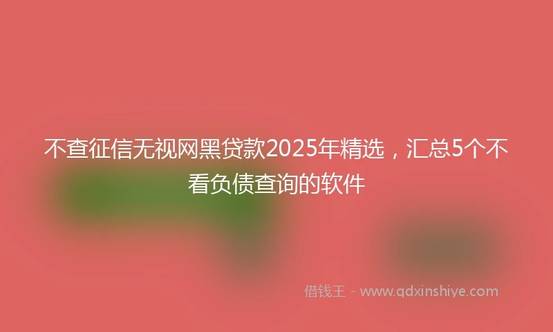 不查征信无视网黑贷款2025年精选，汇总5个不看负债查询的软件