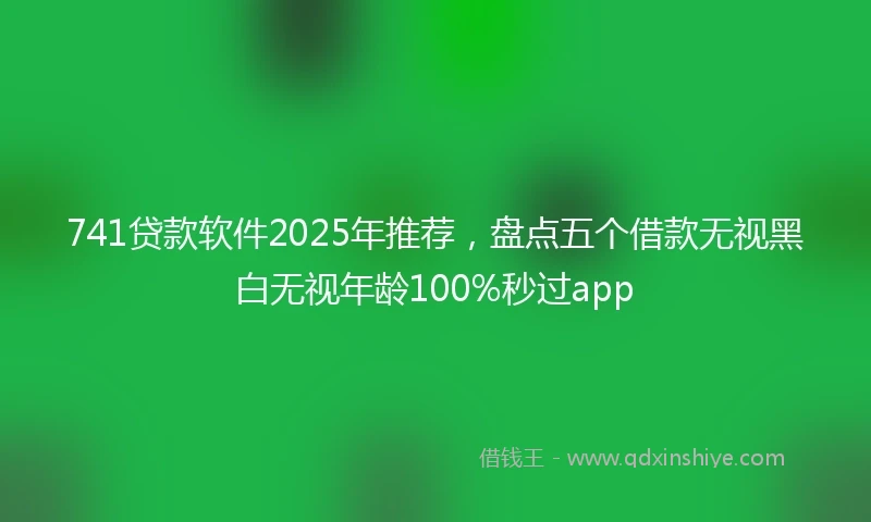 741贷款软件2025年推荐，盘点五个借款无视黑白无视年龄100%秒过app