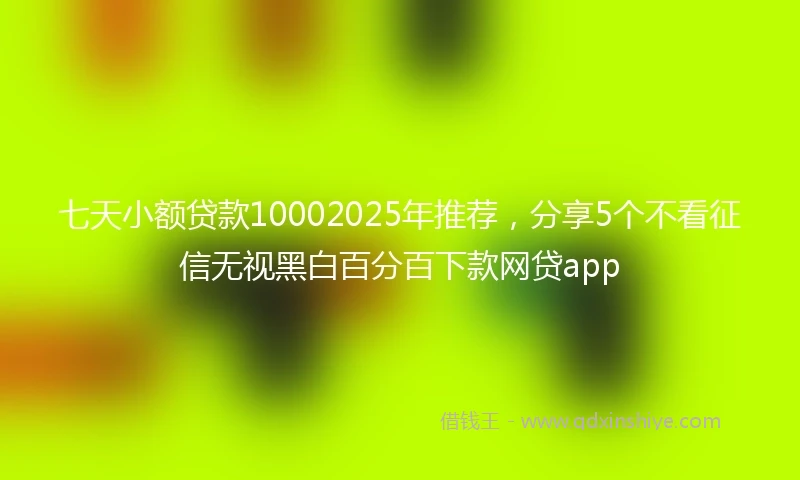 七天小额贷款10002025年推荐，分享5个不看征信无视黑白百分百下款网贷app