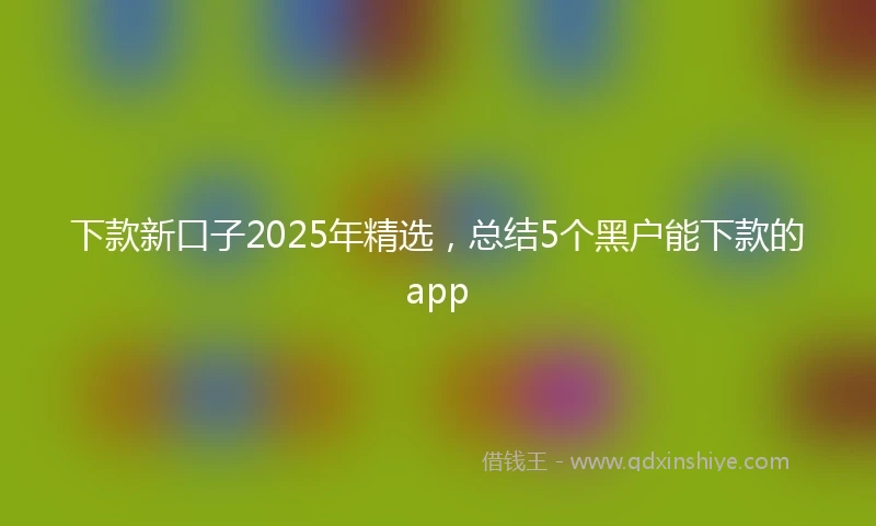 下款新口子2025年精选，总结5个黑户能下款的app