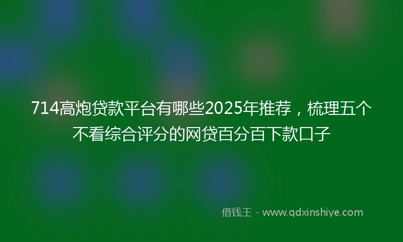 714高炮贷款平台有哪些2025年推荐，梳理五个不看综合评分的网贷百分百下款口子