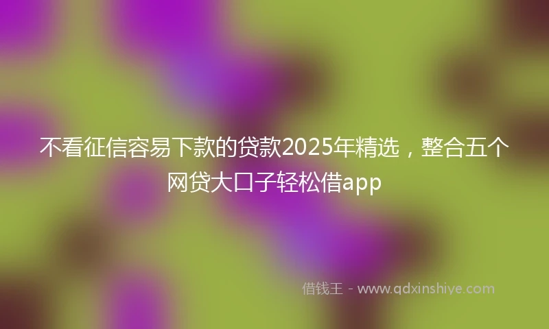 不看征信容易下款的贷款2025年精选，整合五个网贷大口子轻松借app