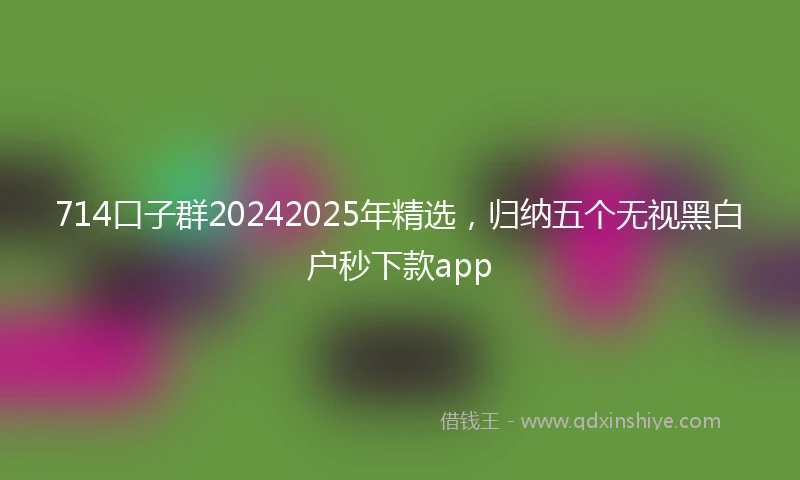 714口子群20242025年精选，归纳五个无视黑白户秒下款app