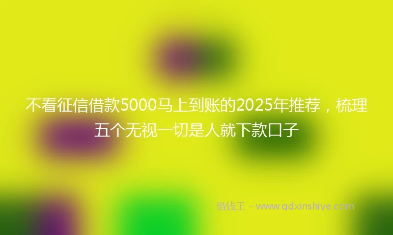 不看征信借款5000马上到账的2025年推荐，梳理五个无视一切是人就下款口子