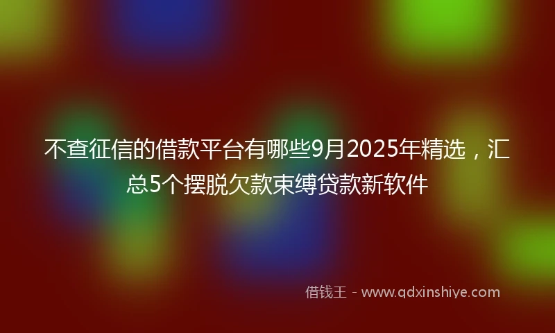 不查征信的借款平台有哪些9月2025年精选，汇总5个摆脱欠款束缚贷款新软件